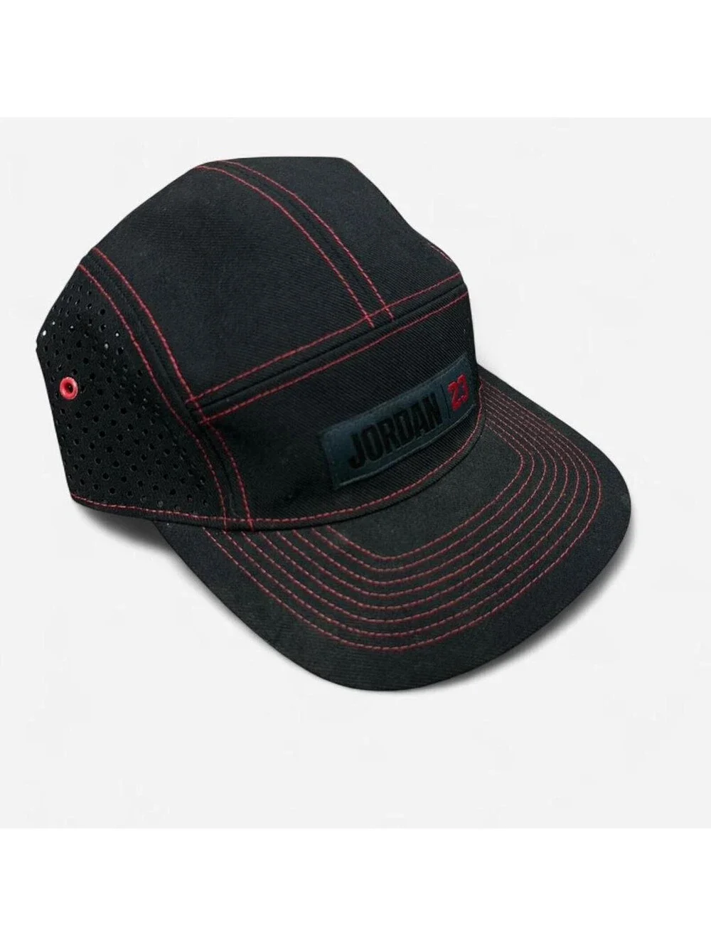 Vintage 90s Jordan 23 black and red 5 panel SnapBack hat